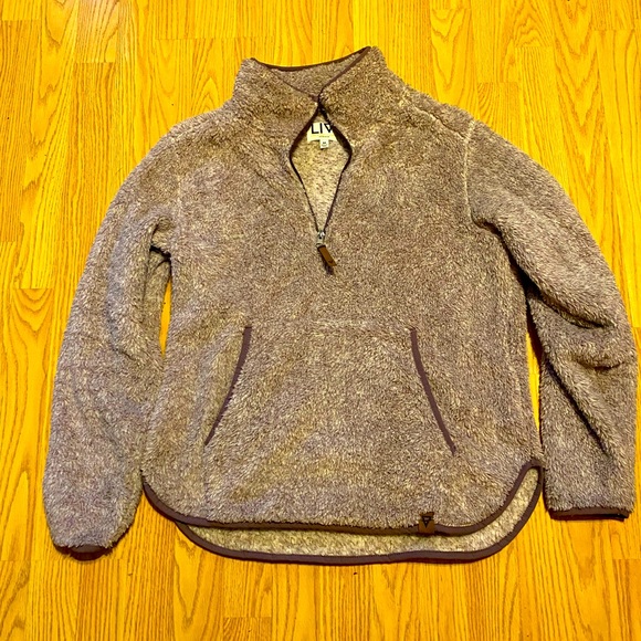 LIV gray fleece jacket sz M - Picture 1 of 4